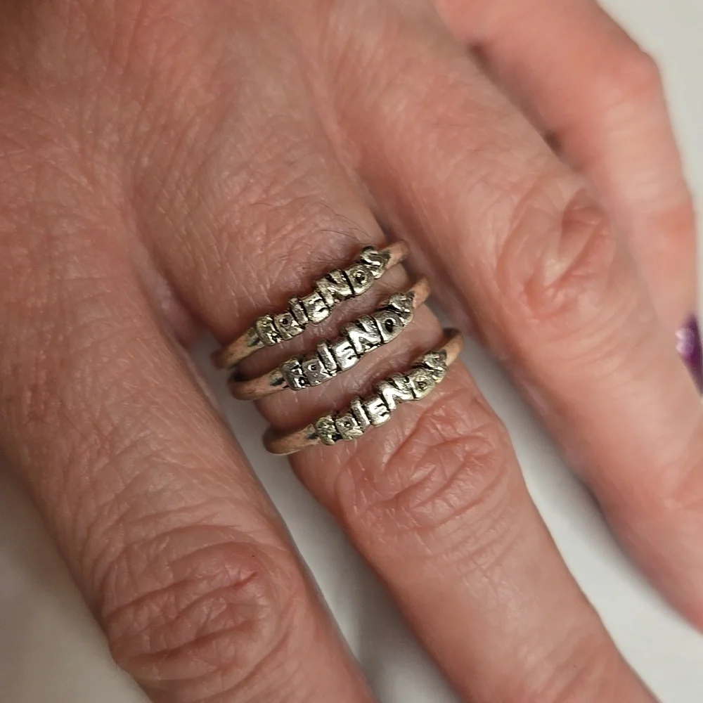 Vintage 90s NWT Best Friends Friendship Ring 2 Sets & 3 Matching Friends Rings